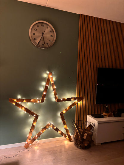 Kerst decoratie ster hout